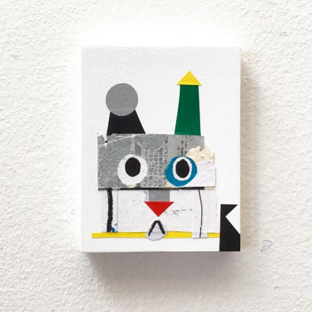 Scraps on wooden panel. 
‘I did nothing, says the cat（Guilty Cat)’
180mm x 140mm
#abstract #abstractart #abstractcat #abstractcollage #contemporaryart #japaneseartist #猫